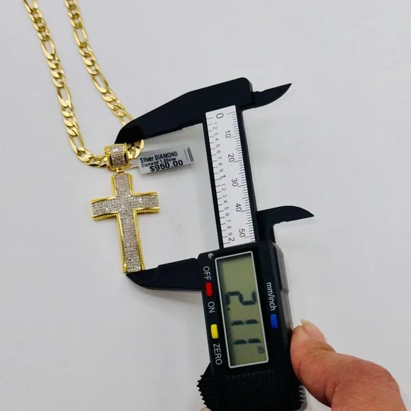 FREE Appraisal with this Stunning 1 carat real diamond cross pendant for men, - Picture 6 of 7